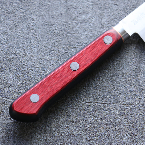 Seisuke Blue Super Migaki Finished Petty-Utility 145mm Red and Black Pakka wood Handle - Japanny - Best Japanese Knife