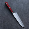 Seisuke Blue Super Migaki Finished Small Santoku 140mm Red and Black Pakka wood Handle - Japanny - Best Japanese Knife