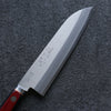 Seisuke Blue Super Migaki Finished Small Santoku 140mm Red and Black Pakka wood Handle - Japanny - Best Japanese Knife