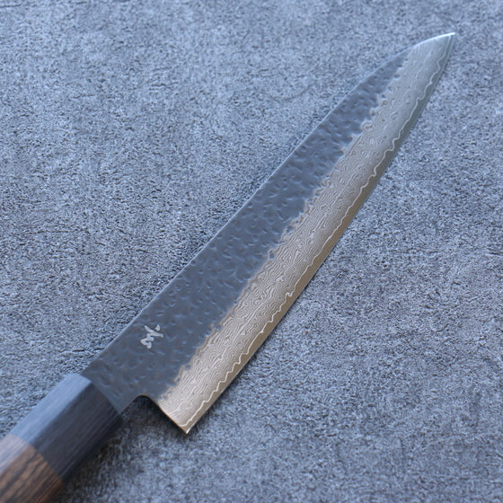 Shizu Gen VG10 Hammered Black Finished Gyuto 180mm Brown Pakka wood Handle - Japanny - Best Japanese Knife