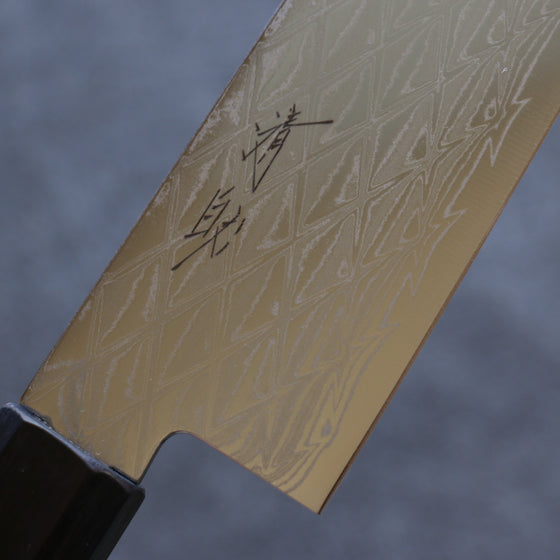 Seisuke AUS10 Mirror Crossed Santoku 180mm Brown Pakka wood Handle - Japanny - Best Japanese Knife