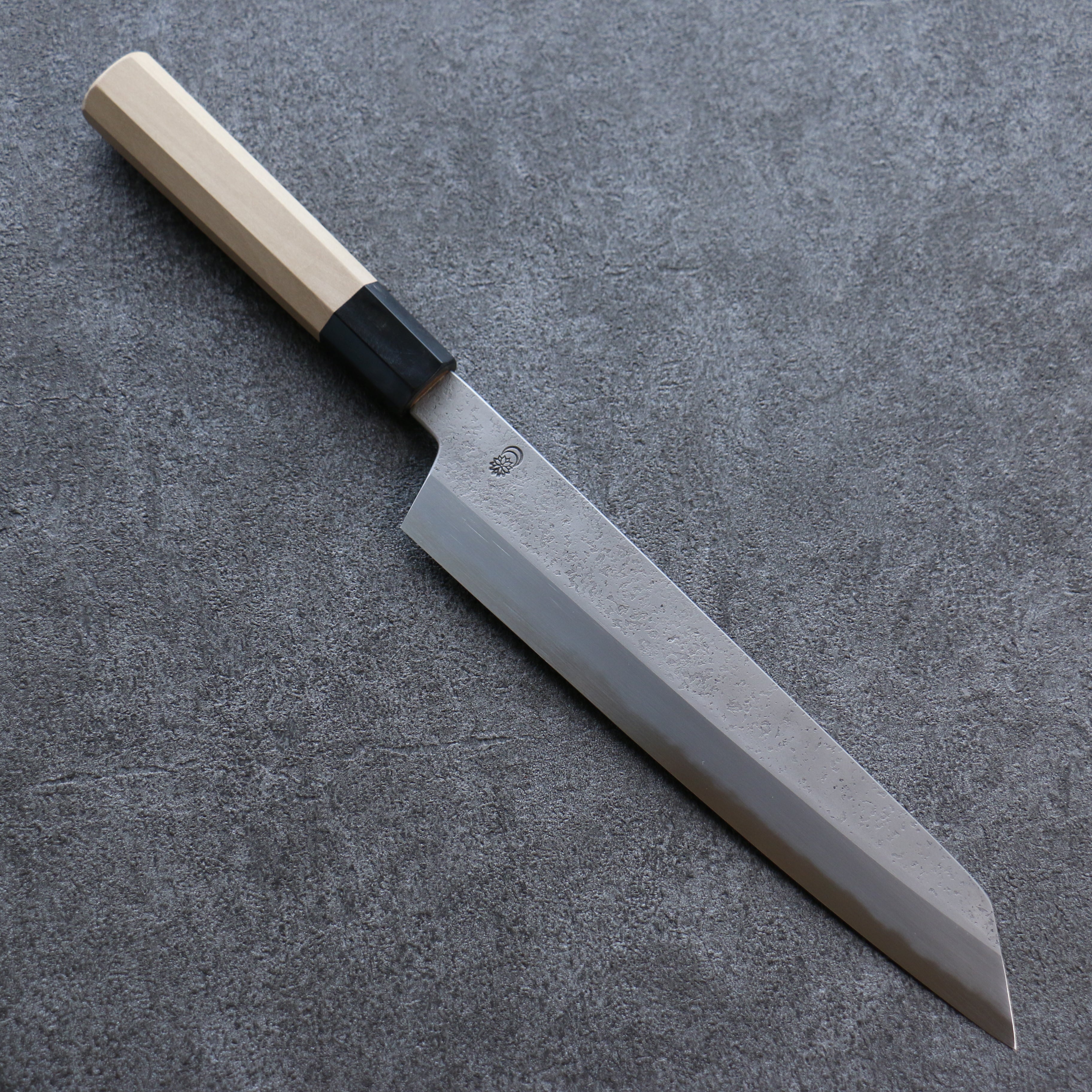 Kikuzuki White Steel No.2 Nashiji Kiritsuke Gyuto 240mm Magnolia Handle - Japanny - Best Japanese Knife