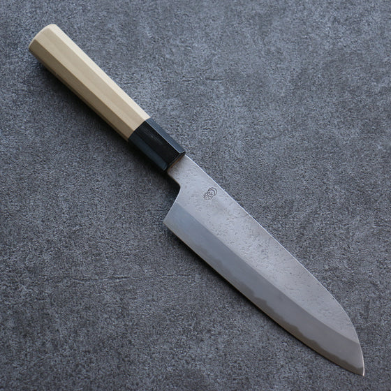 Kikuzuki White Steel No.2 Nashiji Santoku 180mm Magnolia Handle - Japanny - Best Japanese Knife