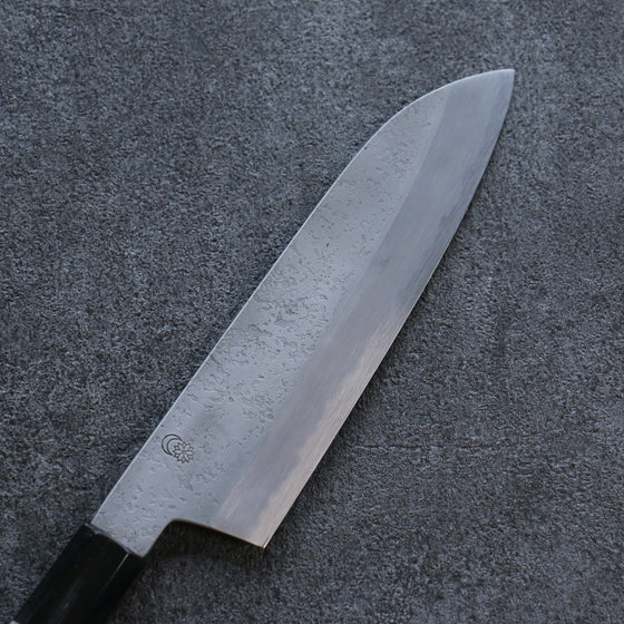 Kikuzuki White Steel No.2 Nashiji Santoku 180mm Magnolia Handle - Japanny - Best Japanese Knife