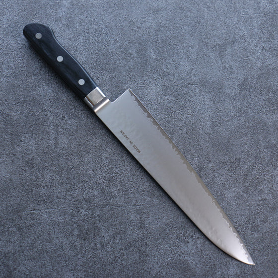 Seisuke VG5 Hammered Kasumitogi Gyuto 240mm Black Pakka wood Handle - Japanny - Best Japanese Knife