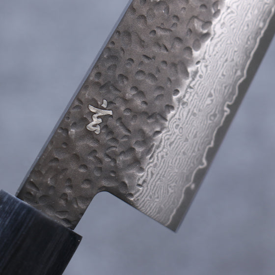 Shizu Gen VG10 Hammered Black Finished Gyuto 210mm Brown Pakka wood Handle - Japanny - Best Japanese Knife