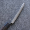 Shizu Gen VG10 Hammered Black Finished Petty-Utility 130mm Brown Pakka wood Handle - Japanny - Best Japanese Knife