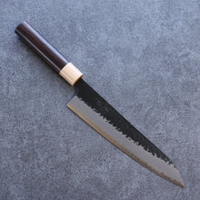  Seisuke Shitan Blue Super Hammered Kurouchi Gyuto 210mm Shitan Handle - Japanny - Best Japanese Knife