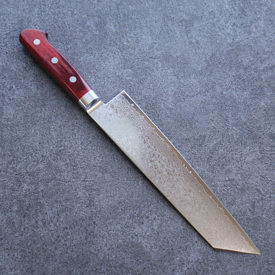 Seisuke VG10 33 Layer Mirrored Finish Damascus Kiritsuke Gyuto 210mm Red Pakka wood Handle - Japanny - Best Japanese Knife