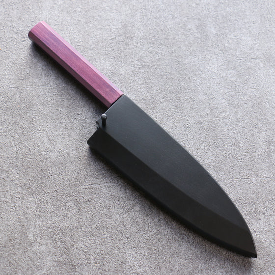 Black Magnolia Sheath for 165mm Deba with Plywood pin Kaneko - Japanny - Best Japanese Knife