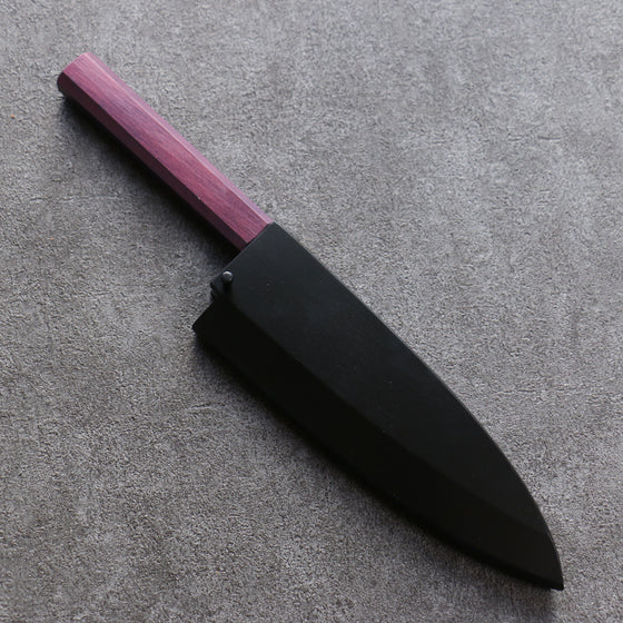 Black Magnolia Sheath for 180mm Deba with Plywood pin Kaneko - Japanny - Best Japanese Knife