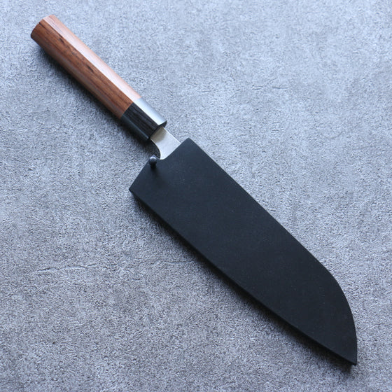 Black Magnolia Sheath for 165mm Santoku with Plywood pin Kaneko - Japanny - Best Japanese Knife