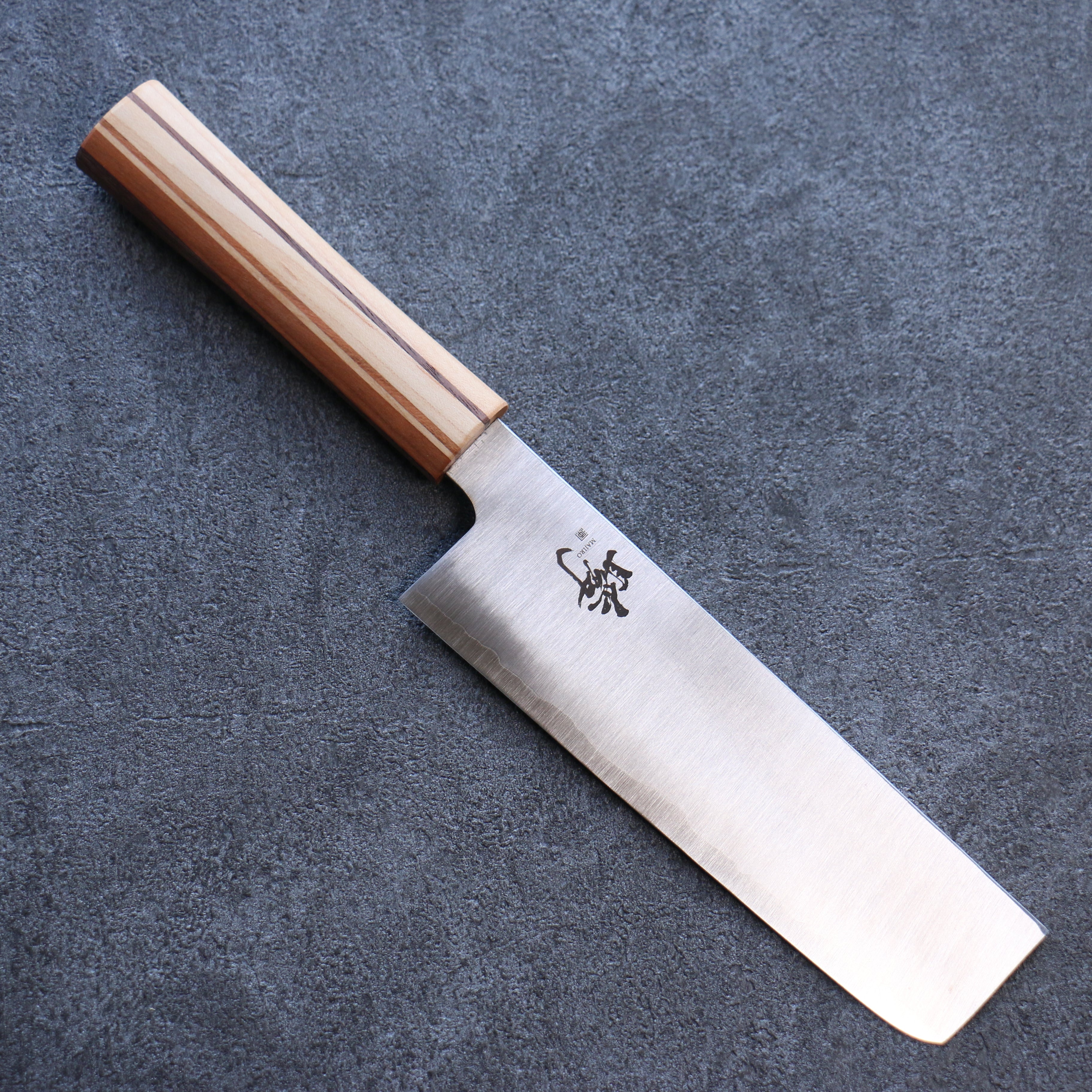 Shigeki Tanaka Majiro Silver Steel No.3 Nakiri 165mm Maple, Cherry, Walnut Handle - Japanny - Best Japanese Knife