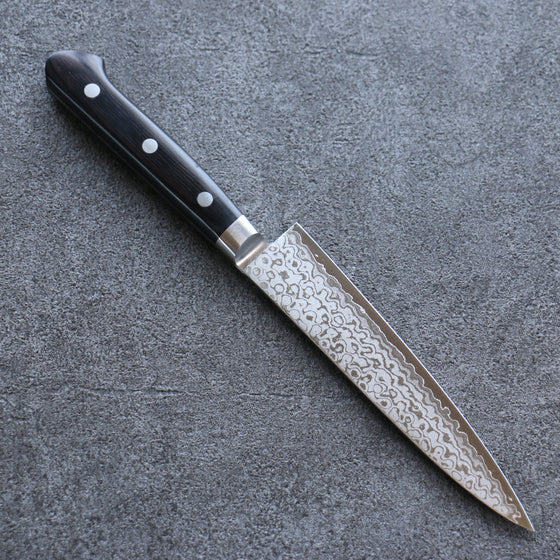 Seisuke VG10 8 Layer Damascus Migaki Finished Petty-Utility 150mm Black Pakka wood Handle - Japanny - Best Japanese Knife