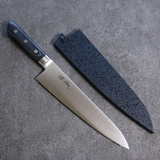 Seisuke Seiten Molybdenum Gyuto 210mm Navy blue Pakka wood Handle with Sheath - Japanny - Best Japanese Knife