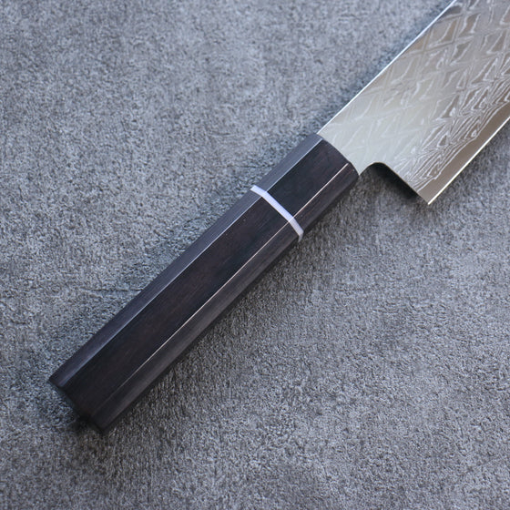 Seisuke AUS10 Mirror Crossed Bunka 180mm Black Pakka wood Handle - Japanny - Best Japanese Knife