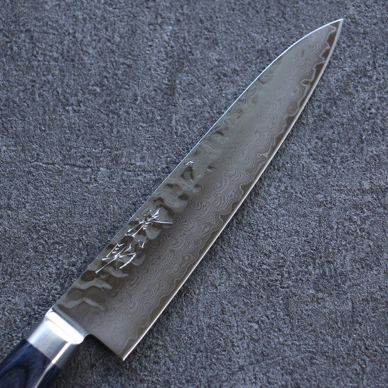 Seisuke Seiun VG10 33 Layer Damascus Petty-Utility 135mm Navy blue Pakka wood Handle with Sheath - Japanny - Best Japanese Knife