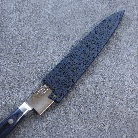 Seisuke Seiun VG10 33 Layer Damascus Petty-Utility 135mm Navy blue Pakka wood Handle with Sheath - Japanny - Best Japanese Knife