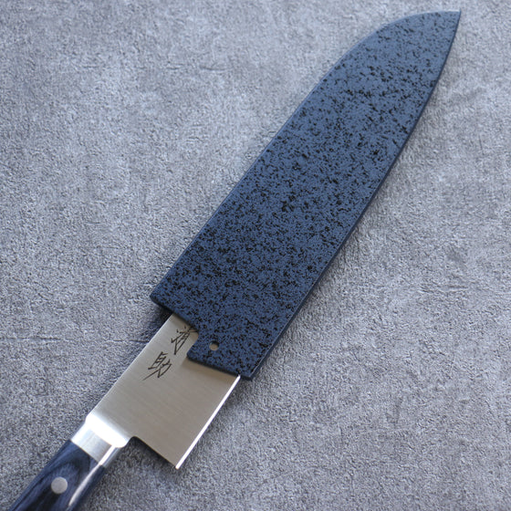 Seisuke Seiten Molybdenum Santoku 180mm Navy blue Pakka wood Handle with Sheath - Japanny - Best Japanese Knife