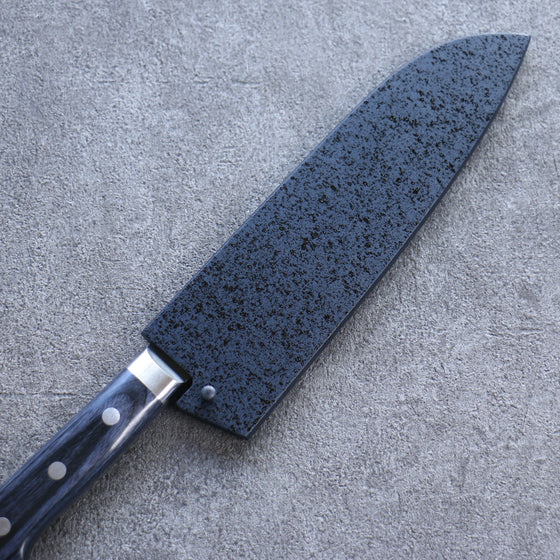 Seisuke Seiten Molybdenum Santoku 180mm Navy blue Pakka wood Handle with Sheath - Japanny - Best Japanese Knife