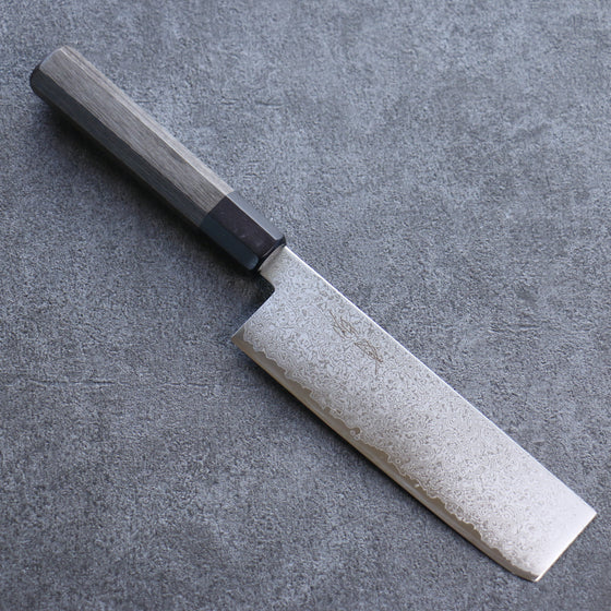 Seisuke VG10 Damascus Nakiri 180mm Gray Pakka wood Handle - Japanny - Best Japanese Knife