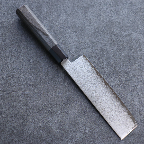 Seisuke VG10 Damascus Nakiri 180mm Gray Pakka wood Handle - Japanny - Best Japanese Knife