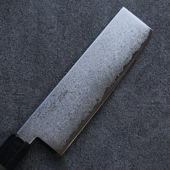 Seisuke VG10 Damascus Nakiri 180mm Gray Pakka wood Handle - Japanny - Best Japanese Knife