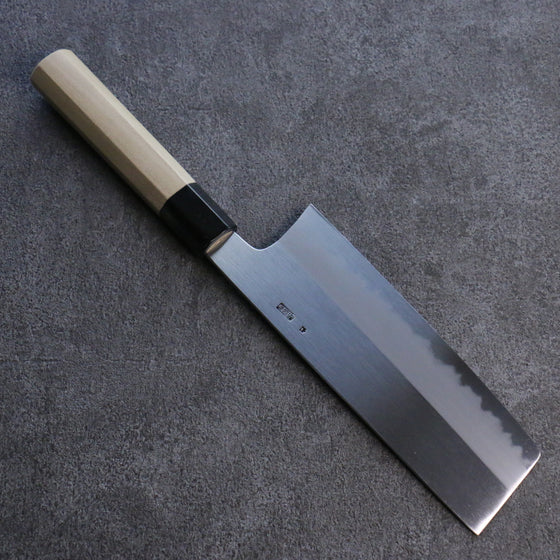 Kikuzuki White Steel No.2 Kasumitogi Nakiri 180mm Magnolia Handle - Japanny - Best Japanese Knife