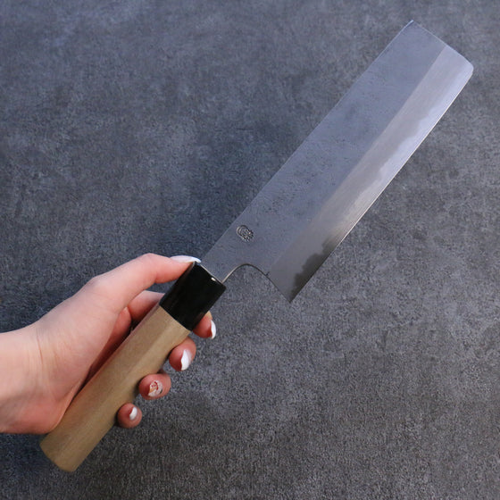 Kikuzuki White Steel No.2 Nashiji Nakiri 180mm Magnolia Handle - Japanny - Best Japanese Knife