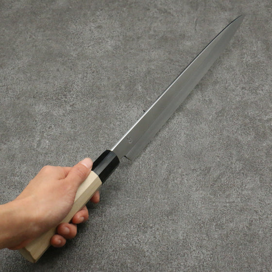 Kikuzuki Silver Steel No.3 Bokashi Yanagiba  300mm Magnolia Handle - Japanny - Best Japanese Knife