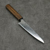 Seisuke Nami AUS10 Mirrored Finish Damascus Petty-Utility 150mm Oak Handle - Japanny - Best Japanese Knife