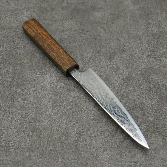 Seisuke Nami AUS10 Mirrored Finish Damascus Petty-Utility 150mm Oak Handle - Japanny - Best Japanese Knife