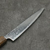 Seisuke Nami AUS10 Mirrored Finish Damascus Petty-Utility 150mm Oak Handle - Japanny - Best Japanese Knife