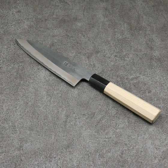 Minamoto Akitada White Steel No.2 Kasumitogi Santoku 180mm Magnolia Handle - Japanny - Best Japanese Knife