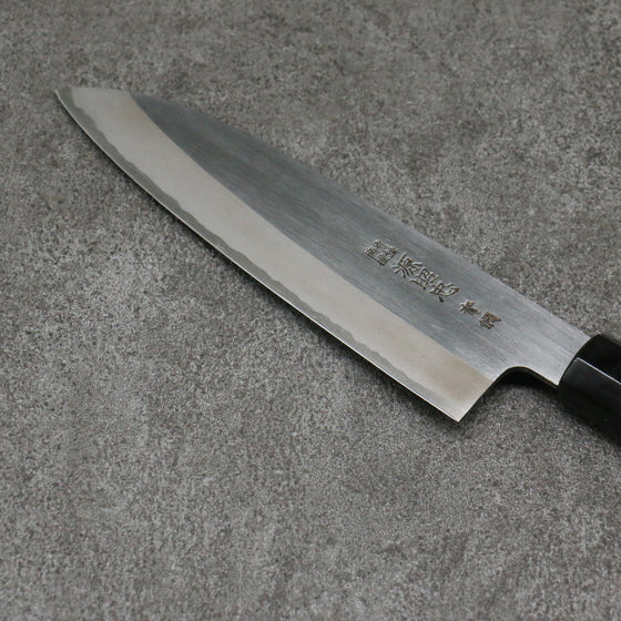 Minamoto Akitada Blue Steel No.2 Kasumitogi Santoku  180mm Magnolia Handle - Japanny - Best Japanese Knife