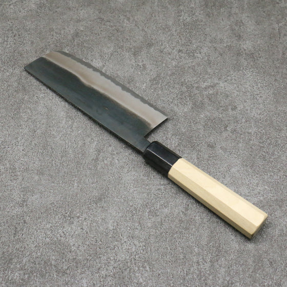 Minamoto Akitada White Steel No.2 Kurouchi Nakiri 165mm Magnolia Handle - Japanny - Best Japanese Knife