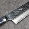 Seisuke Aotsuchi AUS10 Hammered Kiritsuke Santoku  195mm Navy blue Pakka wood Handle with Sheath - Japanny - Best Japanese Knife