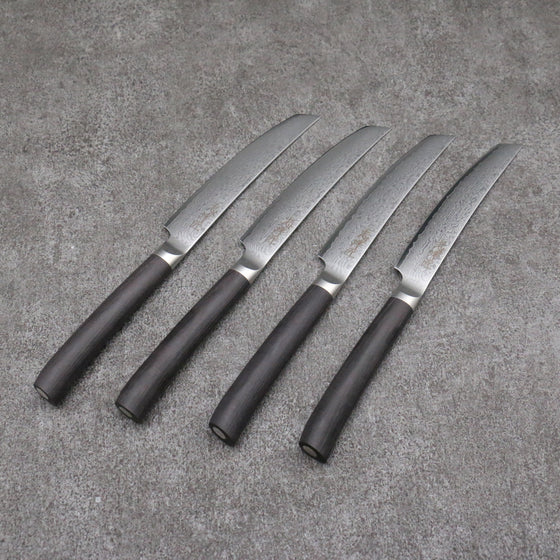 Shizu Set of 4 VG10 Damascus Steak 130mm Black Pakka wood Handle - Japanny - Best Japanese Knife