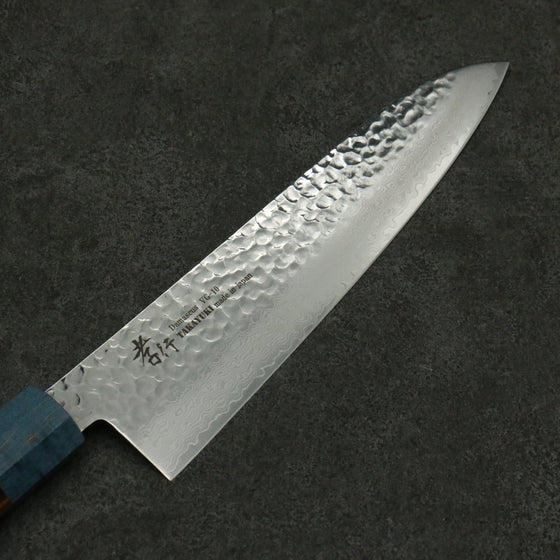 Sakai Takayuki VG10 33 Layer Damascus Gyuto 210mm Stabilized wood Handle - Japanny - Best Japanese Knife