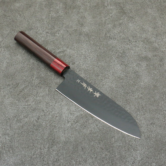 Sakai Takayuki Kurokage VG10 Hammered Teflon Coating Santoku 170mm Rosewood Handle - Japanny - Best Japanese Knife