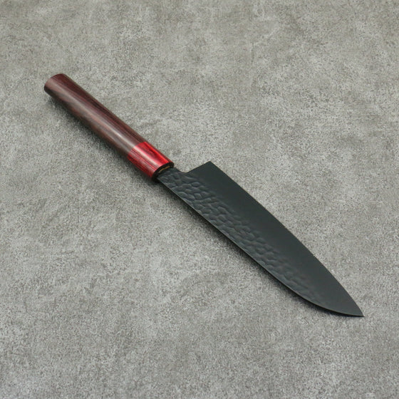 Sakai Takayuki Kurokage VG10 Hammered Teflon Coating Santoku 170mm Rosewood Handle - Japanny - Best Japanese Knife