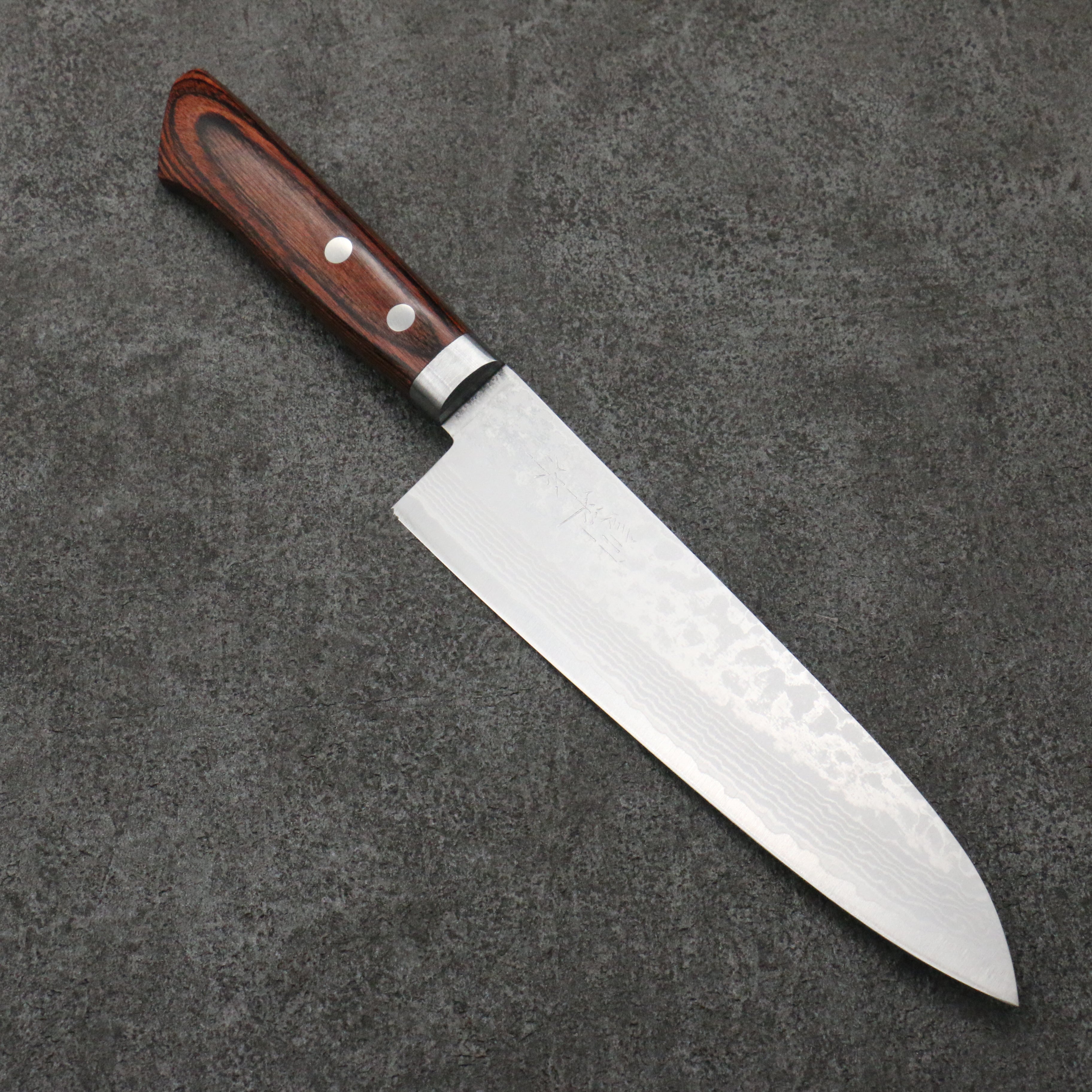 Kunihira Sairyu VG10 Damascus Gyuto 180mm Mahogany Handle - Japanny - Best Japanese Knife