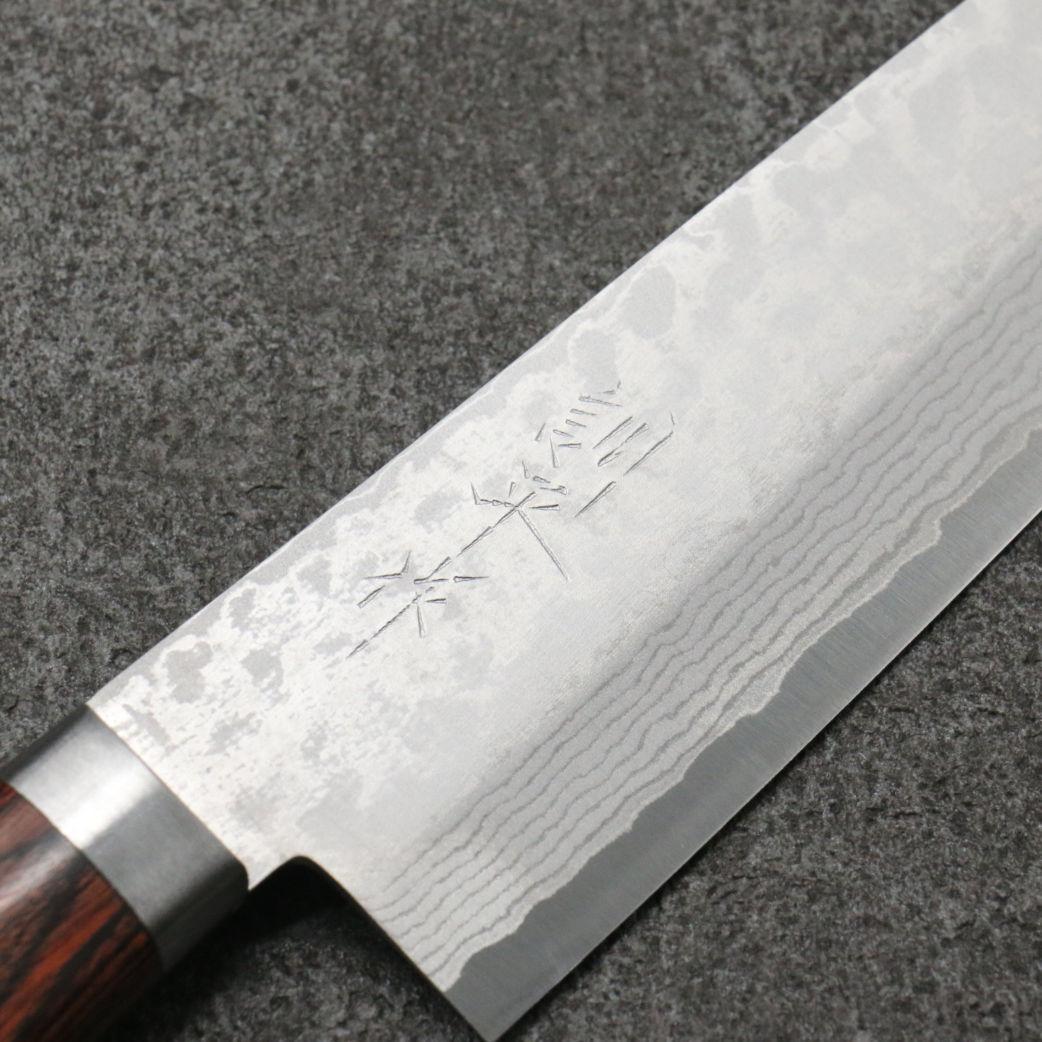Kunihira Sairyu VG10 Damascus Gyuto 180mm Mahogany Handle - Japanny - Best Japanese Knife
