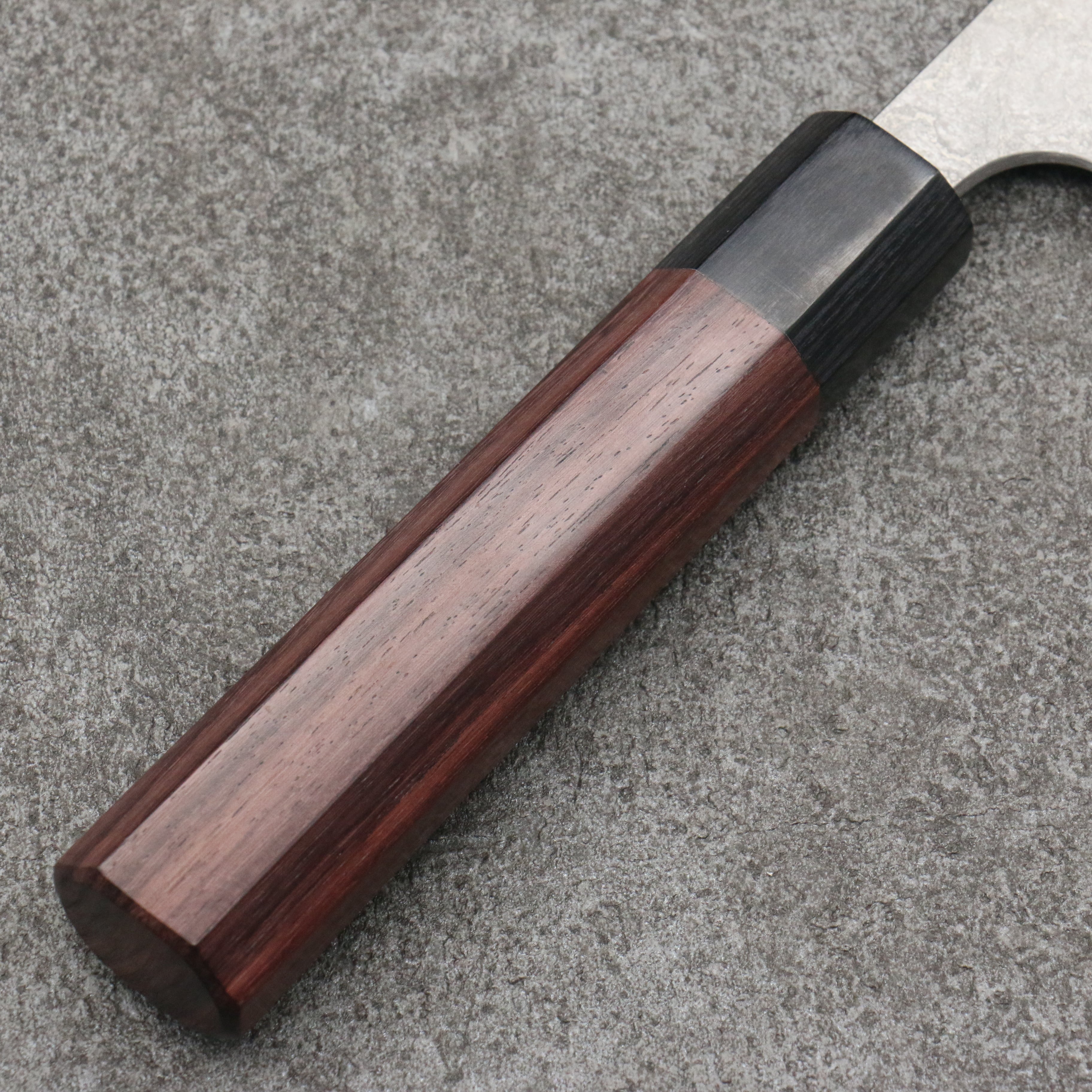 Nao Yamamoto VG10 Black Damascus Bunka 165mm Shitan Handle - Japanny - Best Japanese Knife