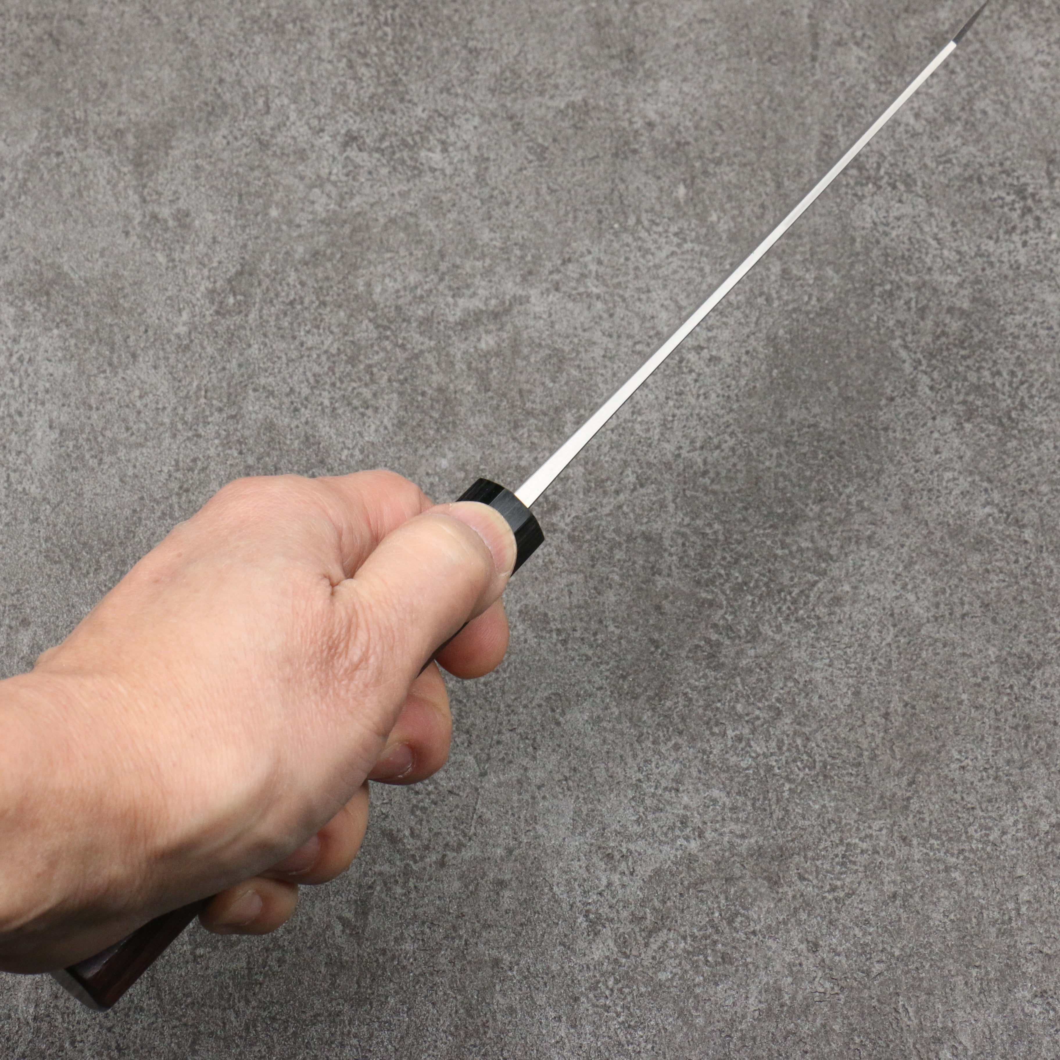 Nao Yamamoto VG10 Black Damascus Bunka 165mm Shitan Handle - Japanny - Best Japanese Knife