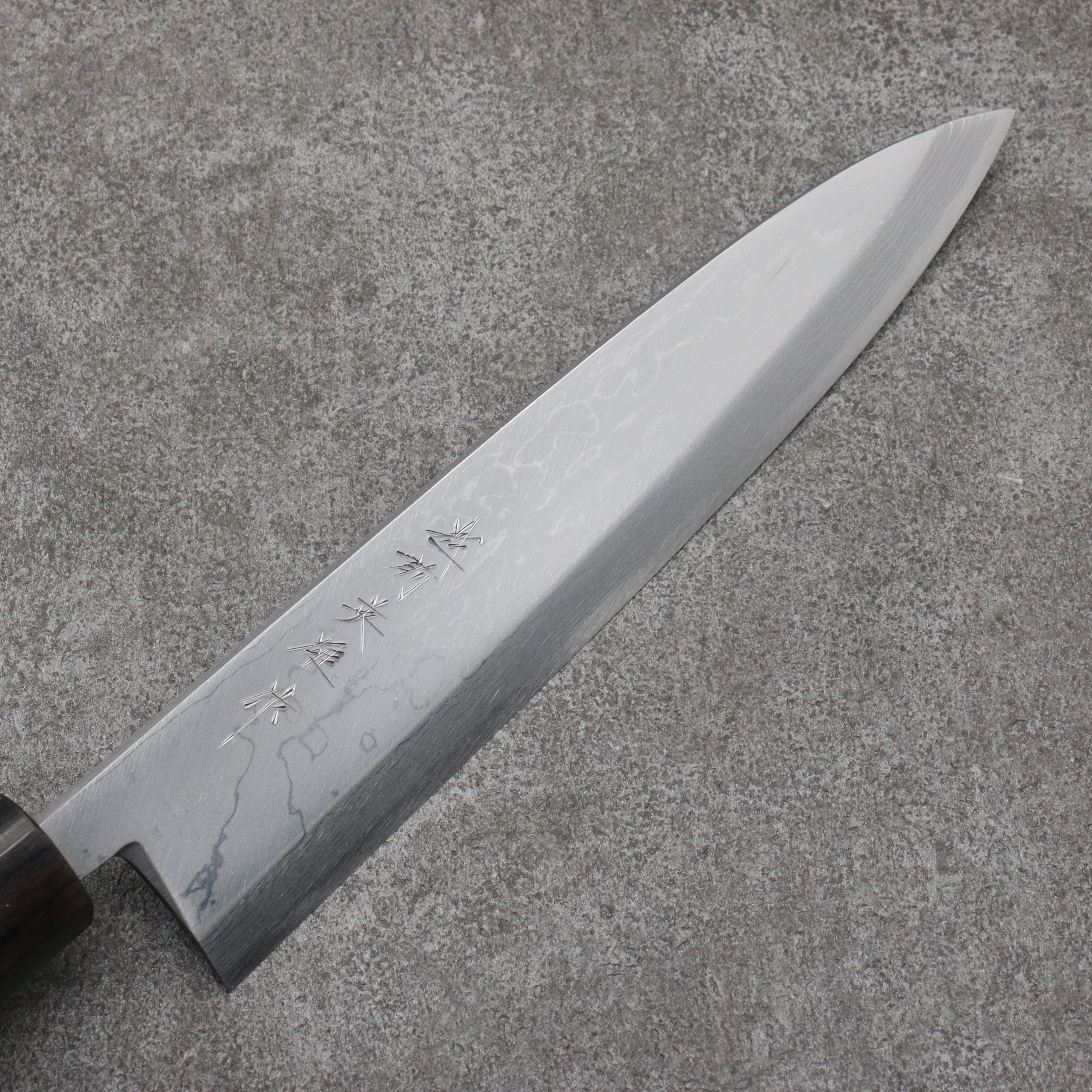 Hideo Kitaoka White Steel No.2 Damascus Mioroshi Deba 240mm Shitan Handle - Japanny - Best Japanese Knife