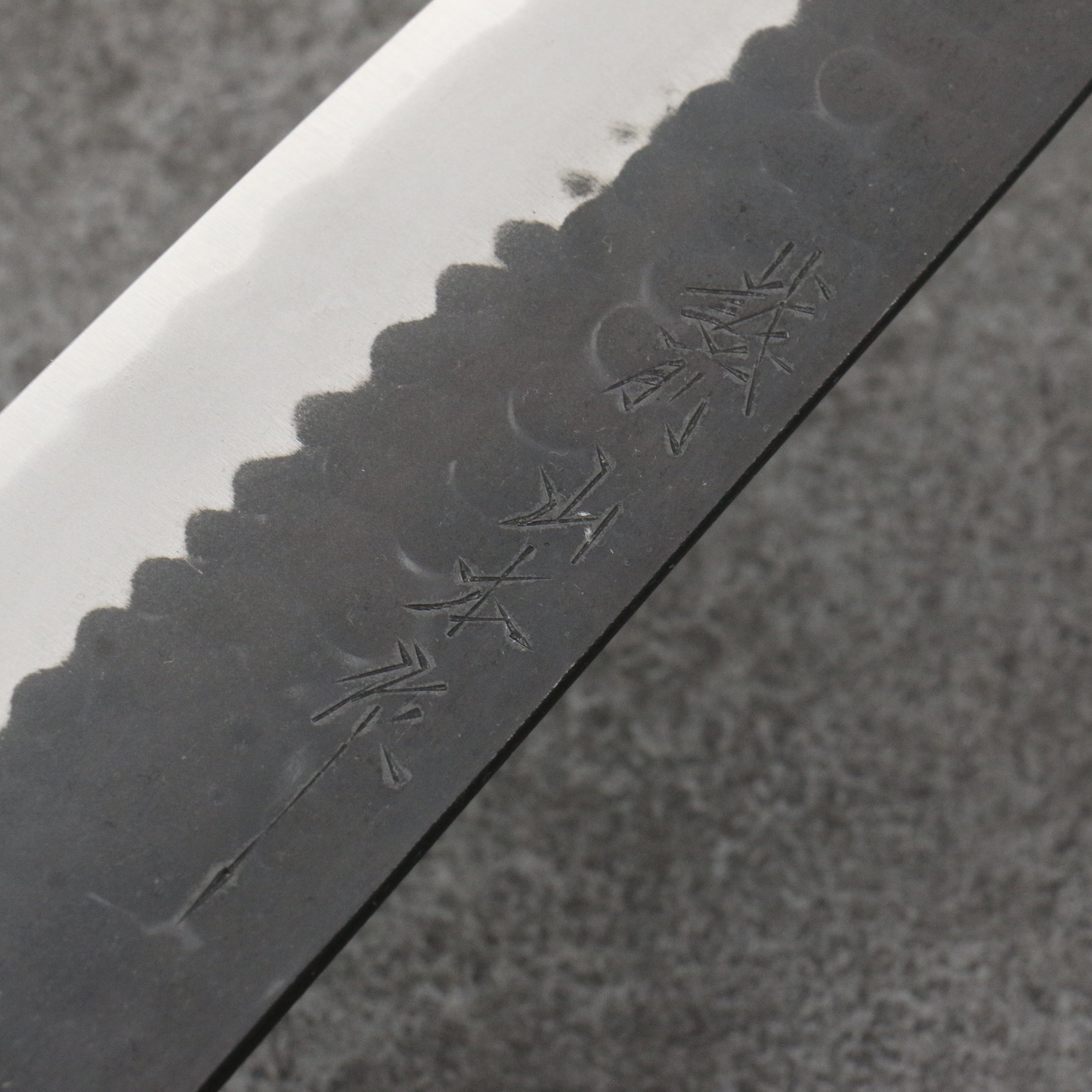 Nao Yamamoto Blue Steel Kurouchi Santoku 170mm Shitan (ferrule: Black Pakka wood) Handle - Japanny - Best Japanese Knife