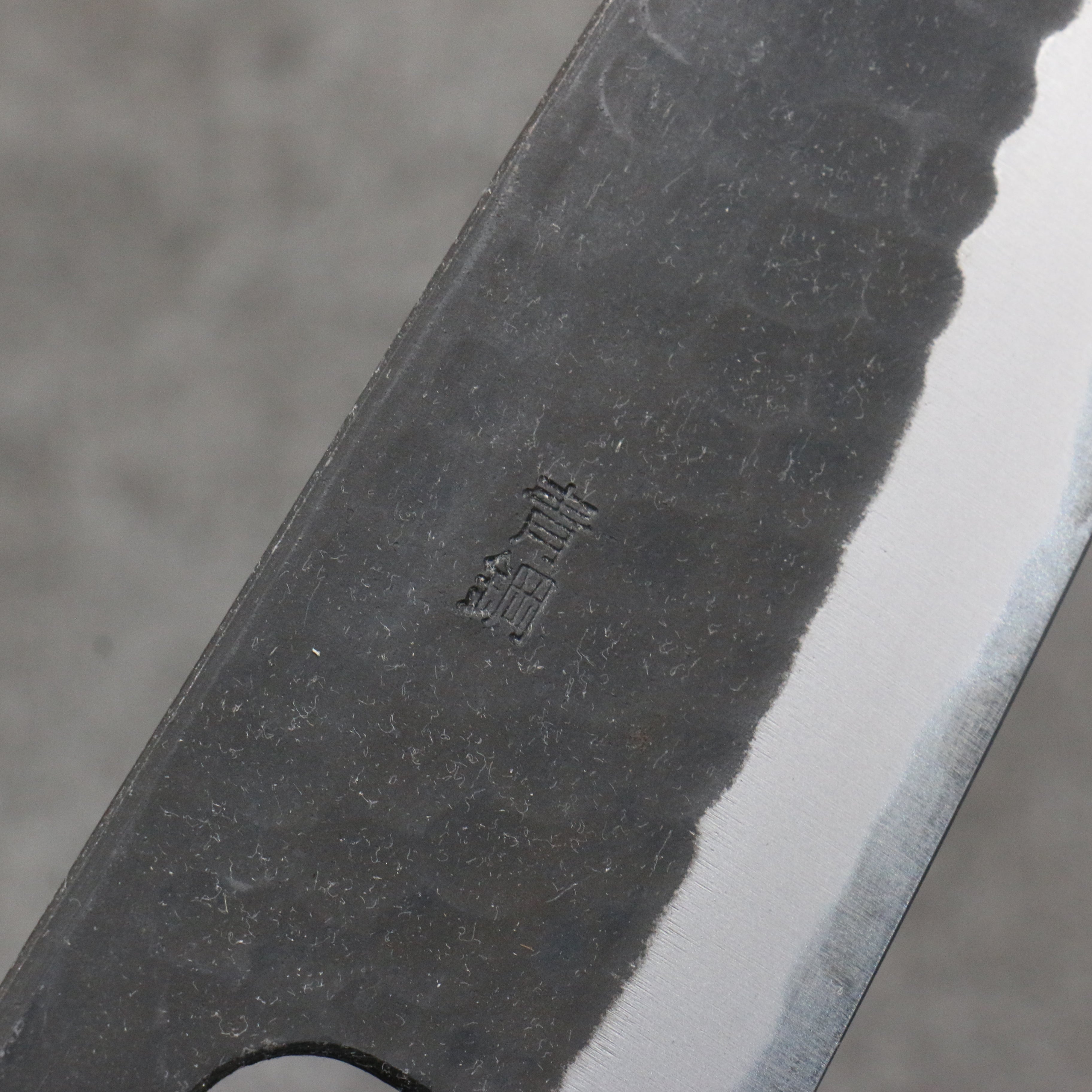 Nao Yamamoto Blue Steel Kurouchi Gyuto 180mm Shitan (ferrule: Red Pakka wood) Handle - Japanny - Best Japanese Knife