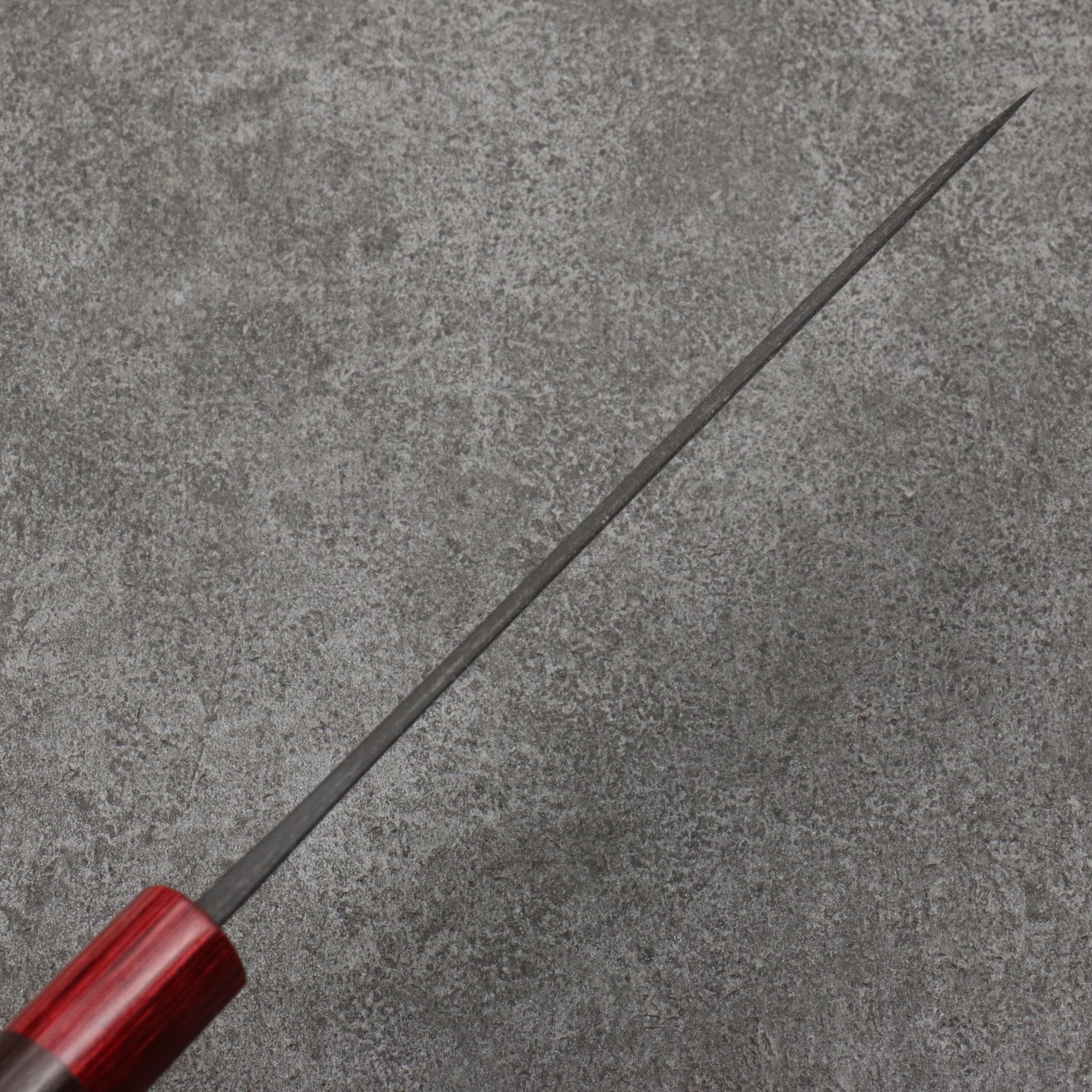 Nao Yamamoto Blue Steel Kurouchi Gyuto 180mm Shitan (ferrule: Red Pakka wood) Handle - Japanny - Best Japanese Knife