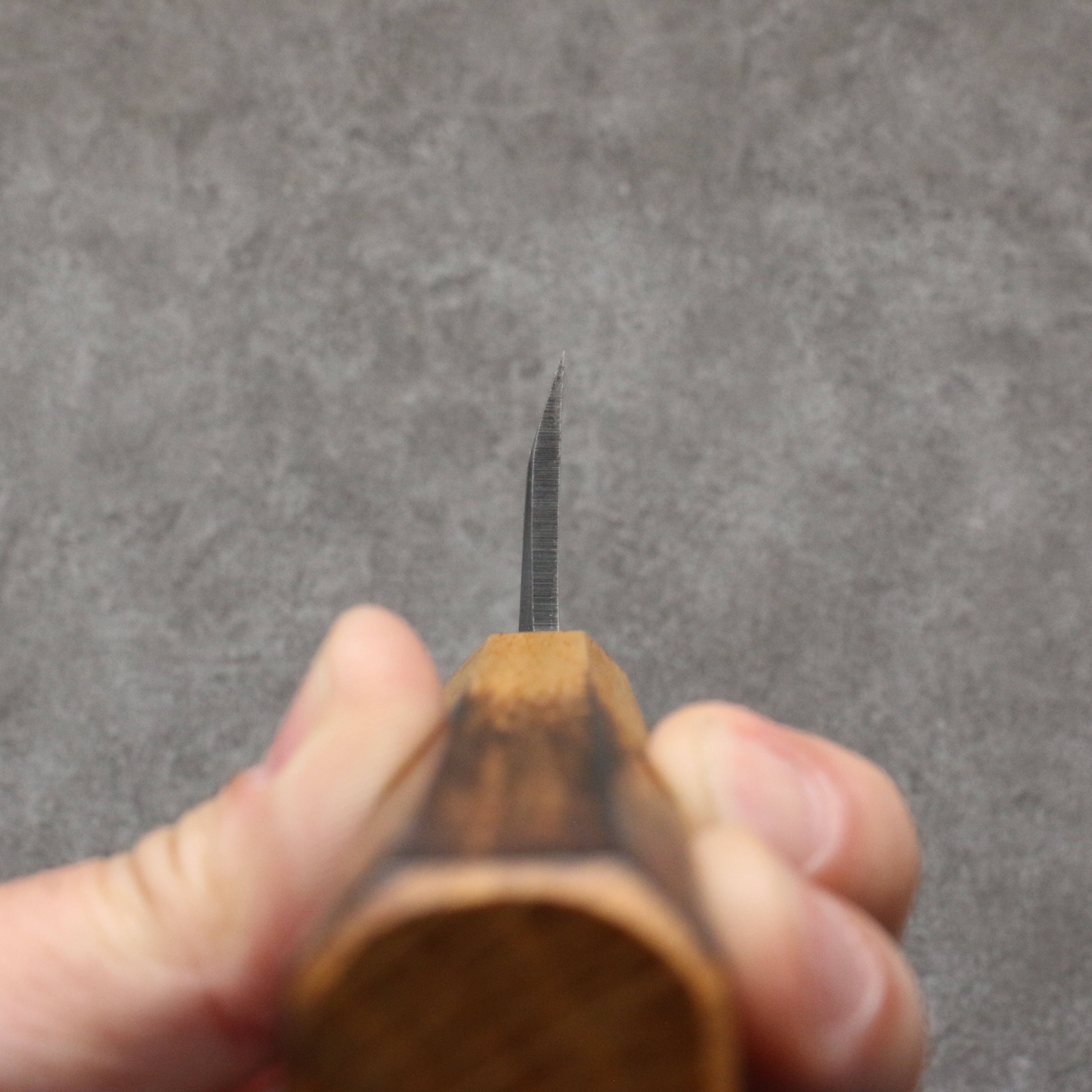 Hideo Kitaoka White Steel No.2 Damascus Mioroshi Deba 300mm Burnt Oak Handle - Japanny - Best Japanese Knife